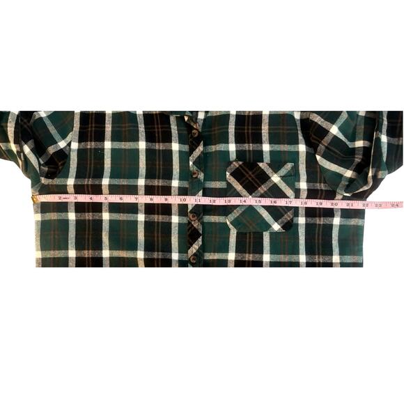 L.I.F.E Dark Green Plaid Button-Down Flannel Womens Size M - Picture 3 of 5